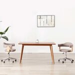 vidaXL Chaise pivotante à manger Taupe Bois courbé et tissu