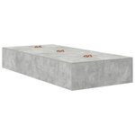 vidaXL Cadre de lit avec rangement Gris béton 100 cm Bois d'ingénierie