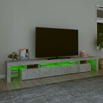 vidaXL Meuble TV avec lumières LED Gris béton 260x36 5x40 cm