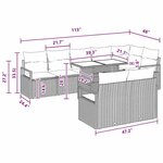 vidaXL Ensemble de canapé de jardin 9 Pièces Marron Poly rotin