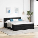 VidaXL Cadre de lit ottoman avec matelas noir 200x200cm tissu