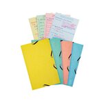 Chemise 3 Rabats À Élastiques Aquarel + 25 Fiches Bristol 125x200mm - 4 Couleurs Assorties - Couleurs Assorties - Exacompta