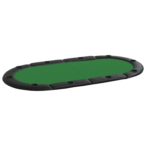 vidaXL Dessus de table de poker pliable 10 joueurs Vert 208x106x3 cm