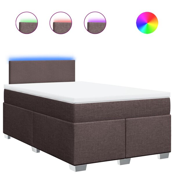 vidaXL Sommier à lattes de lit et matelas marron foncé 120x190cm tissu