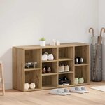 vidaXL Banc à chaussures avec étagère Autre chêne artisanal 103 x 30 x 55 cm