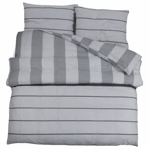vidaXL Ensemble de housse de couette Gris 140x200 cm Coton