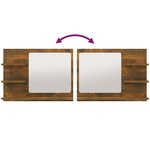 vidaXL Miroir de bain Chêne fumé 60x10 5x45 cm Bois d'ingénierie