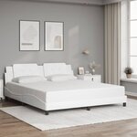 vidaXL Cadre de lit avec LED sans matelas Zadar blanc 180x200 cm