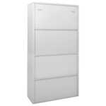 vidaXL Armoire à bureau porte coulissante Gris clair 90x40x180cm Acier