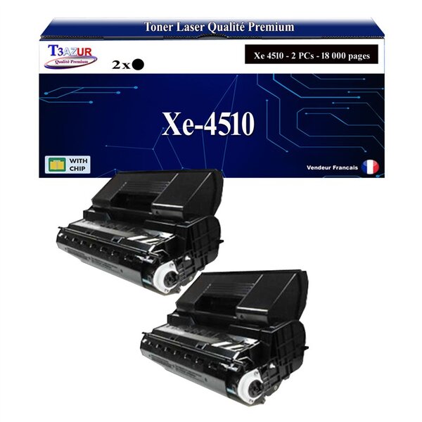 T3AZUR -2x Toners compatibles avec Xerox Phaser 4510 (113R00712)- Noir