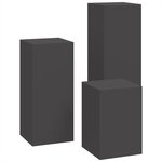 vidaXL Supports de Plantes d'Extérieur Pillar 3 Pièces Acier Noir