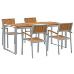 vidaXL Ensemble de salle à manger pour jardin 5 Pièces Gris et marron