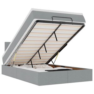 vidaXL Lit ottoman avec matelas gris clair 120x190 cm tissu