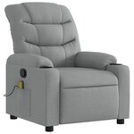 vidaXL Fauteuil de massage inclinable Gris clair Tissu