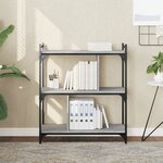 vidaXL Bibliothèque 3 niveaux sonoma gris 76x32x88cm bois d'ingénierie