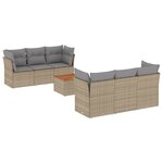 vidaXL Salon de jardin avec coussins 7 Pièces beige résine tressée