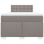 vidaXL Sommier à lattes de lit avec matelas Taupe 120x200 cm Tissu