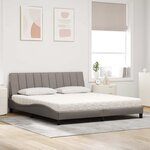 vidaXL Lit avec matelas Hanko taupe 180x200 cm tissu