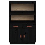 vidaXL Buffet haut Noir 67x40x108 5 cm Bois massif de pin