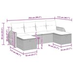vidaXL Salon de jardin avec coussins 6 Pièces beige résine tressée