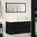vidaXL Meuble Sous Lavabo avec tiroir Chêne noir 90 x 38.5 x 45 cm