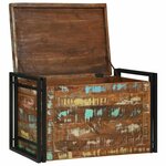 vidaXL Boîte de rangement multicolore 80 x 50 x 50 cm - Bois recyclé robuste