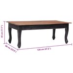 vidaXL Table basse Noir 120x60x45 cm Bois d'acajou massif