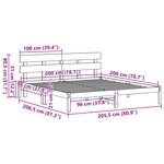 vidaXL Cadre de lit Blanc 200 x 200 cm Bois de pin massif