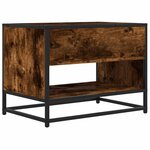 vidaXL Meuble TV chêne fumé 61x40x46 cm bois d'ingénierie et métal