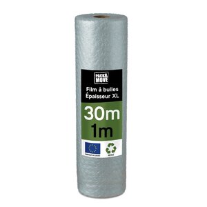 Pack And Move - Film À Bulle Recyclé - 1 X 30 M - Déménagement  Expédition Et Protection - Papier Bulle De Qualité - 70  recyclé
