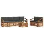 vidaXL Ensemble de canapés d'extérieur 7 Pièces Naturel et Anthracite
