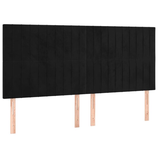vidaXL Têtes de lit 4 Pièces Noir 90x5x78/88 cm Velours