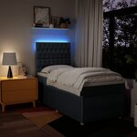 vidaXL Sommier à lattes de lit avec matelas Bleu 90x190 cm Tissu