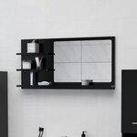 vidaXL Miroir de salle de bain noir 90x10 5x45 cm bois d’ingénierie