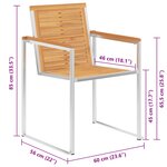 vidaXL Chaises de jardin lot de 8 avec coussins Bois de teck massif