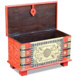 vidaXL Coffre de rangement Bois de manguier rouge 80 x 40 x 45 cm