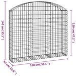 vidaXL Panier de gabions arqué 150x30x120/140 cm Fer galvanisé