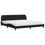 vidaXL Lit avec matelas noir 200x200 cm similicuir