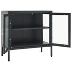 vidaXL Buffet Anthracite 70x35x70 cm Acier et verre
