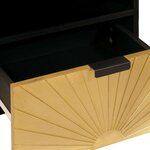 vidaXL Meuble TV Noir et or 70 x 33 x 46 cm bois de manguier massif