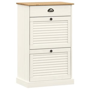 vidaXL Armoire à chaussures VIGO 60x35x96 cm blanc bois massif de pin