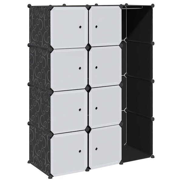 vidaXL Armoire modulaire 9 compartiments noir et blanc 109x36 5x143 cm