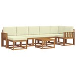 vidaXL Ensemble de canapés d'extérieur 8 pc Naturel et Crème