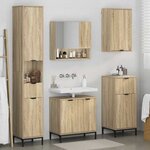 vidaXL Ensemble de mobilier de salle de bain avec tiroir Chêne Sonoma