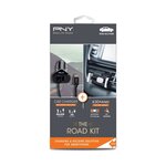 PNY The Road Kit Support de voiture pour smartphone / Chargeur de voiture allume cigare Micro USB