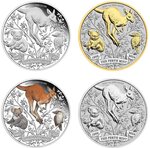 Pièce de monnaie en Argent 5 Dollars g 31.1 (1 oz) Millésime 2024 Golden Set PERTH MINTH