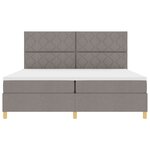 vidaXL Lit avec sommier et matelas Taupe 200x200 cm Tissu