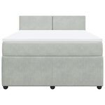 vidaXL Sommier à lattes de lit et matelas Gris clair 160x200cm Velours