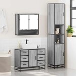 vidaXL Ensemble de meubles de salle de bain 3 Pièces Sonoma gris