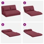 vidaXL Fauteuil de sol ajustable Bordeaux Tissu
